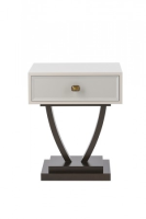 Peyton Cream High Gloss And Grey Gloss Bedside Table