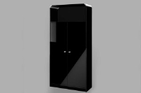 Polly Tall Black High Gloss Office Cabinet