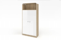 Polly Tall White High Gloss/Sonoma Oak Office Cabinet