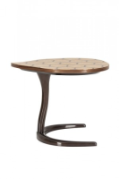 Princeton Luxury Brown Gloss And Wood Side Table