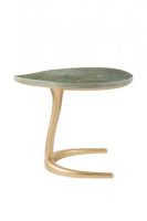 Princeton Luxury Gold Gloss And Light Green Marble Side Table
