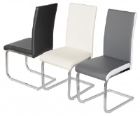 Prinny PU Sprung Steel Dining Chair - Black, Cream Or Grey