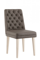 Rhys Brown Leather And Champagne Gloss Dining Chair