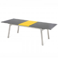 Rupert Grey And Yellow Gloss Extendable Dining Table 188-238cm