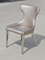 Sampson Silver Leather Dining Chair