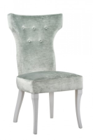Seraphina Mint Green Velvet Dining Chair - White Gloss Legs