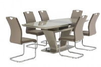 Serena Taupe / Latte Extendable High Gloss Dining Table