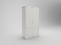 Serenity / Vanessa White High Gloss Double Wardrobe