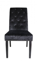 Shabnam Soft Black Velvet Buttoned Back Dining Chair