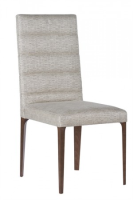 Simeon Beige/Cream Fabric And Brown Dining Chair