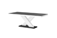 Stelsa Glossy Black And White Extendable Dining Table 160cm