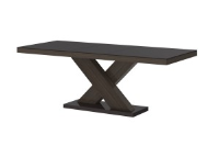Stelsa High Gloss Brown Extendable Dining Table 160cm