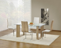 Stewart Glass And Sonoma Oak Dining Table 160cm