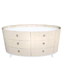 Svana Wide Cream Gloss 6 Drawer Dresser-Optional Mirror
