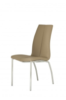 Talia Stone / Beige Faux Leather Dining Chairs