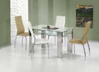 Tara Chunky Stainless Steel Legs With Glass Top Table