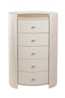 Tatiana Luxury Cream Gloss And Leather Chest Of Drawers