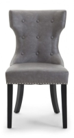 Tessa Grey Slightly Worn Effect Leather Dining Chair