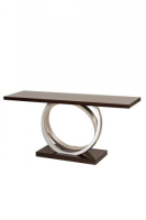Theo High Gloss Ebony And Champagne Wide Console Table 170cm