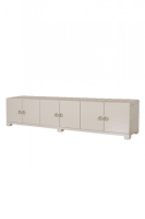 Tiffany Luxury Cream Gloss And Leather Low Sideboard / TV Unit