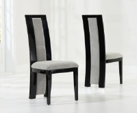 Trinity Black High Gloss And Grey Fabric Chair