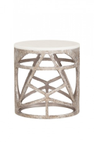 Troy Luxury Aged Silver And Marble Side Table