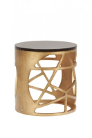 Troy Luxury Gold And Gloss Brown Side Table