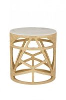 Troy Luxury Gold And Marble Side Table