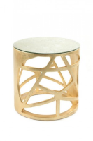 Troy Luxury Gold Gloss And Mirrored Side Table