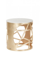 Troy Luxury Gold Leaf  And Marble Side Table