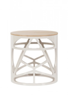 Troy Luxury High Gloss Cream And Oak Side Table