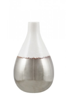 Tucker Large White And Aged Silver Vase