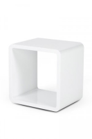 Versatile White High Gloss Cube Side/Lamp Table