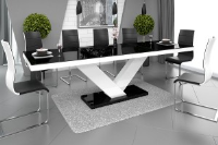 Vincenza Black And White Extendable Dining Table 160cm