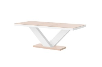 Vincenza Cappuccino And White Gloss Extendable Dining Table 160cm