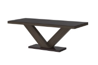 Vincenza High Gloss Brown Extendable Dining Table 160cm