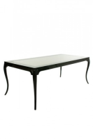 Violet High End Black Gloss Dining Table With Mirrored Top 210cm