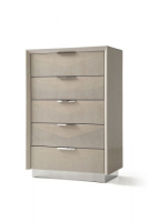 Vivien Cream High Gloss 5 Drawer Tall Chest