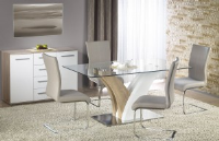 Wilma High Gloss White & Sonoma Oak Dining Table 160cm