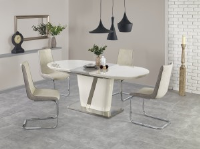 Zara Cream And Grey Gloss Extending Table 160-220cm