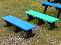 Junior 3 Seater Multicoloured Tees Bench - Park/Garden - No back