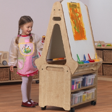 Double Sided Easel And Storage Trolley For Nurseries