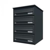 Bank of 4 wall mounted letterboxes - Anthracite grey