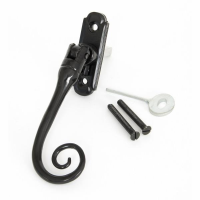 From The Anvil Locking Monkeytail Espagnolette Handles; Powder Coated Black (BK)