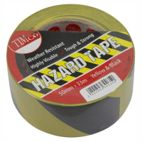 Timco HAZT Self Adhesive Floor Marking Hazard Tape; Black/Yellow (YEL/BK); 50mm x 33 Metres