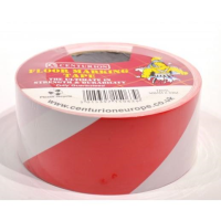 Centurion TA05L Self Adhesive Floor Marking Hazard Tape; Red/White (RD/WH); 50mm x 33 Metre Roll