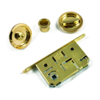 Henderson 390PB Sliding Door Flush Lock Set; Complete With Turn And Release; 30 - 38mm Thick Doors; Polished Brass (PB)