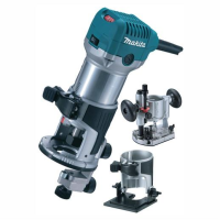 Makita RT0700CX2 1/4" Router/Trimmer; Trimmer Base As Standard; Includes Tilt And Plunge Base Attachments