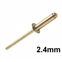 Aluminium Dome Head Blind (Pop) Rivets; Mild Steel Mandrel; 2.4mm; DIN 7337