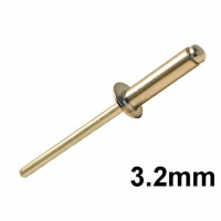 Aluminium Dome Head Blind (Pop) Rivets; Mild Steel Mandrel; 3.2mm; DIN 7337